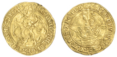 Henry VIII (1509-1547), First coinage, Angel, mm. castle (with pellet on obv.), saltire stops, 4.90g/5h (SCBI...