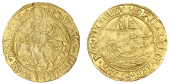 Henry VIII (1509-1547), First coinage, Angel, mm. crowned portcullis with chains, saltire stops, 5.13g/3h (SCBI...