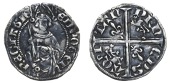 Anglo-Gallic, Edward the Black Prince (1362-1372), Hardi d’argent, Poitiers, rev. mint-letter between q and i, lis...
