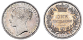 Victoria (1837-1901), 1869, die 11 (Davies 897; ESC 1319; S 3906A). Extremely fine or better, the reverse proof-like...