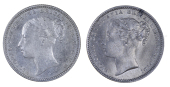 Victoria (1837-1901), 1881 (2), normal and with wider shilling and longer line below (Davies 915, 917; ESC 1338,...