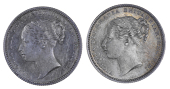 Victoria (1837-1901), 1882, 1883 (Davies 918-19; ESC 1341-2; S 3907) [2]. First extremely fine, second better 	£150-200