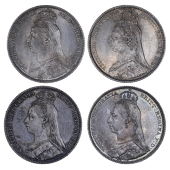 Victoria (1837-1901), 1889 large head, 1890, 1891, 1892 (Davies 986, 988-90; ESC 1355, 1357-8, 1360; S 3927) [4]....