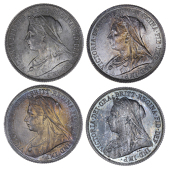Victoria (1837-1901), 1893 (2, both types), 1893 Proof, 1894, 1895 (Davies 1180-3; ESC 1361, 1361a, 1362-3, 1364a; S...