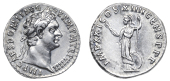 Roman Imperial Coinage, Domitian (81-96), Denarius, Rome, 89, laureate bust right, rev. Minerva standing left,...