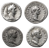 Roman Imperial Coinage, Domitian (81-96), Denarii (4), all Rome, as Cæsar (2), revs. Domitian on horseback left...
