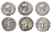 Roman Imperial Coinage, Nerva (96-98), Denarii (3), all Rome, revs. Æquitas standing left (RIC 1; RSC 3), similar...