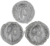 Roman Imperial Coinage, Antoninus Pius (138-161), Denarii (3), all Rome, revs. Annona standing left (RIC 175; RSC...