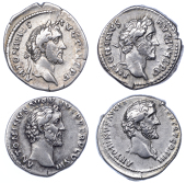 Roman Imperial Coinage, Antoninus Pius (138-161), Denarii (4), all Rome, revs. Genius of the Roman people standing...