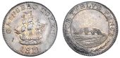 Lincolnshire, Gainsborough, issuer uncertain, Shilling, 1811, similar, rev. distant view of bridge, 4.01g/12h (D 9)....