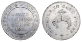Lincolnshire, Louth, Cornelius Stovin and Henry Chapman, Shilling, 1811, value, rev. fleece, 3.58g/12h (D 15). About...