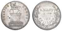 London, ‘Charing Cross’, ‘Knapp & Co’, ‘Morgan’s’ Shilling, similar, no lamps on railings, rev. legend...