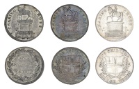 London, ‘Charing Cross’, issuer uncertain, Shillings (3), 3.63g/12h (D 6), 3.69g/12h (D 9), 3.37g/12h (D 11)...