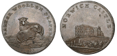 Norfolk, Norwich, John Barker, Penny, 1811, two sheep, rev. Norwich Castle, edge grained, 19.02g/6h (W 905). Some...