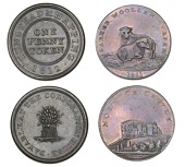Norfolk, Norwich, John Barker, Penny, 1811, 18.85g/6h (W 905); Tunstead and Happing, Corporation House, Penny, 1812,...