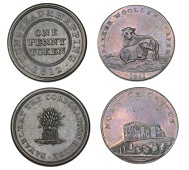 Norfolk, Norwich, John Barker, Penny, 1811, 18.85g/6h (W 905); Tunstead and Happing, Corporation House, Penny, 1812,...