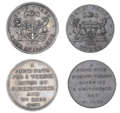 Somerset, Bath, Samuel Whitchurch and William Dore, Four Shillings, 1811, 15.52g/12h (D 11), Penny, 1811, 18.54g/6h...