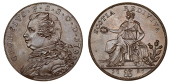 Ayrshire, Ayr, William Fullarton, Taylor’s mule Halfpenny from dies by J. Milton, from the same obv. die as Lots...