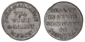 Dumfries-shire, Sanquhar, John Halliday, Farthing, legend both sides, edge plain, 2.63g/6h (DH 1). Flan clip,...