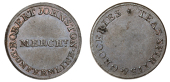 Fifeshire, Dunfermline, Robert Johnston, Farthing, legend both sides, edge plain, 2.51g/6h (DH 6). About extremely...