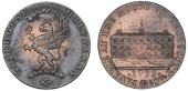 Kirkcudbrightshire, Gatehouse of Fleet, Thomas Scott & Co, Halfpenny, 1793, griffin, rev. warehouse, edge plain,...