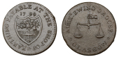 Lanarkshire, Glasgow, Alexander Ewing, Farthings, 1799 (2), 5.16g/6h (DH 27), 4.63g/6h (DH 28); Thomas Finlayson,...