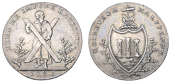 Lothian (Midlothian), Edinburgh, Thomas and Alexander Hutchison, Proof Halfpenny, 1792, in silver, St Andrew with...