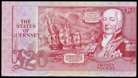 Twenty Pounds, 1980-90, A 590438, error with print misaligned on back, large border on left side and nothing at...