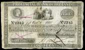 Three Pounds, 1 October 1869, no. 2345, Clogheen, three inked ‘X’s on front (PR 40; Pick –). Split and...