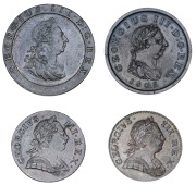 George III, Pennies (2), 1797, 1806 incuse curl, Halfpence (2), 1771, 1773 (S 3774, 3777, 3780) [4]. Second about...