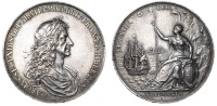 Peace of Breda, 1667, a silver medal by J. Roettiers, laureate bust of Charles II right, legend reads brit, rev....