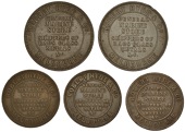 Australia, Victoria, Melbourne, Robert Hyde & Co, Pennies (2), 1857, 1861, Halfpence (3), 1857, 1861 (2, different)...