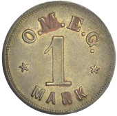 Otavi, Otavi Minen und Eisenbahn Gesellschaft [Mining and Railway Co], uniface brass One Mark, 23mm (Hern 410a;...