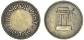 Outjo, Heinrich Post, brass beer check, 20mm (Hern 276a; Theron p.152). Very fine, scarce 	£100-150