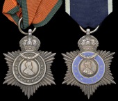 An Indian Title Badge pair awarded to Abdul Qadir Khan

Indian Title Badge, G.V.R., Khan Bahadur, silver (Khan...