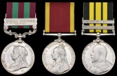 Three: Clerk Sorabji Jamsetji, Supply and Transport Corps

India General Service 1895-1902, 1 clasp, Punjab...