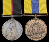 Pair: Dooley Bearer Krishna Bhulla, Commissariat and Transport Department

Queen’s Sudan 1896-98, bronze issue...