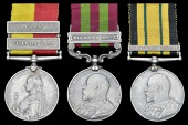 Three: Jemadar Bhagwan Singh, 109th Infantry, late 1st Uganda Rifles

East and Central Africa 1897-99, 2 clasps,...