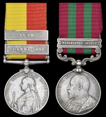 Pair: Sepoy Baryam Singh, 23rd Bombay Rifles, late 1st Uganda Rifles

East and Central Africa 1897-99, 2 clasps,...