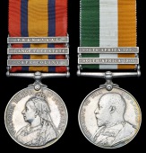 Pair: Naik Sher Dil Khan, 7th Bombay Lancers

Queen’s South Africa 1899-1902, 3 clasps, Cape Colony, Orange Free...