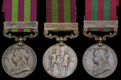 India General Service 1895-1902 (3), 1 clasp, Relief of Chitral 1895, bronze issue (2099 Pony Jemdr. Sirdarioo,...