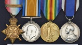 Four: Stoker 1st Class G. M. Careless, Royal Navy

1914 Star, with clasp (SS.101232 Sto. 1Cl., Hawke Bttn....