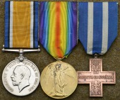 Three: E. W. Carlyle, British Red Cross Society & Order of St. John of Jerusalem
British War and Victory Medals (E....