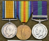 Three: Private R. C. Smith Royal Army Medical Corps

British War and Victory Medals (104143 Pte., R.A.M.C.);...
