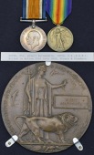 Pair: Private A. Arrowsmith, Royal Army Medical Corps, killed in action, France/Flanders, 21 July 1916

British...