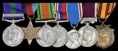 Seven: Private J. E. Huggins, Hampshire Regiment

General Service 1918-62, 1 clasp, Palestine (5488658 Pte.,...