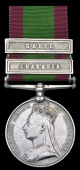 Afghanistan 1878-80, 2 clasps, Charasia, Kabul (40.B/698 Pte. J. Jones. 67th Foot) good very fine 	 £200-250