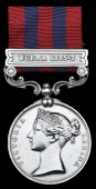 India General Service 1854-95, 1 clasp, Burma 1885-7 (1419 Pte. T. Gallagher 2d Bn. Hamps. R.) nearly very fine 	...