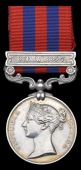 India General Service 1854-95, 1 clasp, Burma 1885-7 (145 Pte. J. Lock 2d Bn. Hamps. R.) suspension a little slack,...