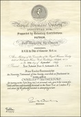 Royal Humane Society Honorary Testimonial on Parchment, awarded to Charles Rutherford, dated 10 September 1957,...